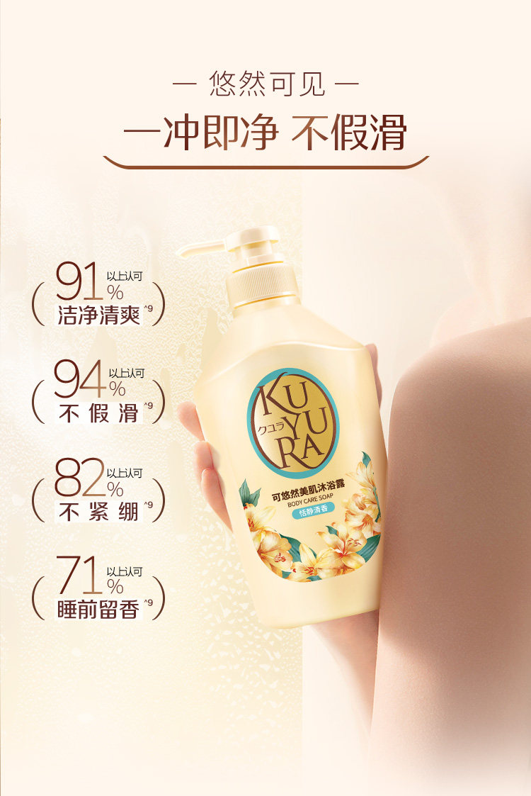 可悠然温和清洁滋润肌肤泡沫丰富美肌香氛550ml沐浴露详情10