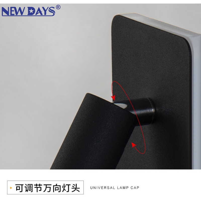 NEWDAYS brand's new cross-border led bulb is a rectangular rotatable reading lamp, an energy-saving high-brightness lamp, an embedded aisle wall lamp, a night light with a USB interface details Picture