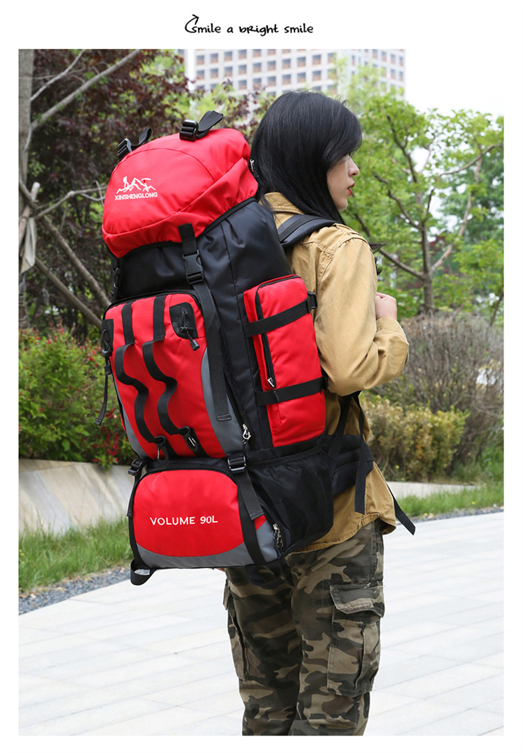 Outdoor hiking and mountain climbing bag, men's lightweight backpack, women's hiking travel bag, waterproof travel bag, camping bag, large capacity 90L detail image 17