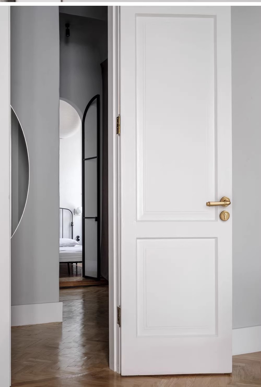 Haobao door locks: Bedroom magnetic silent door locks, interior door locks, household solid wood doors, bathroom split door handles, grey pic 12