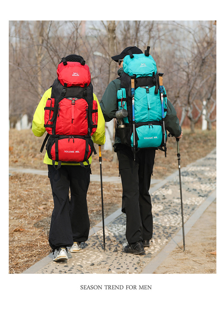 Outdoor hiking bags, camping tents, backpacks, men's and women's sports travel bags, hiking travel luggage bags, large capacity 90L detail image 15