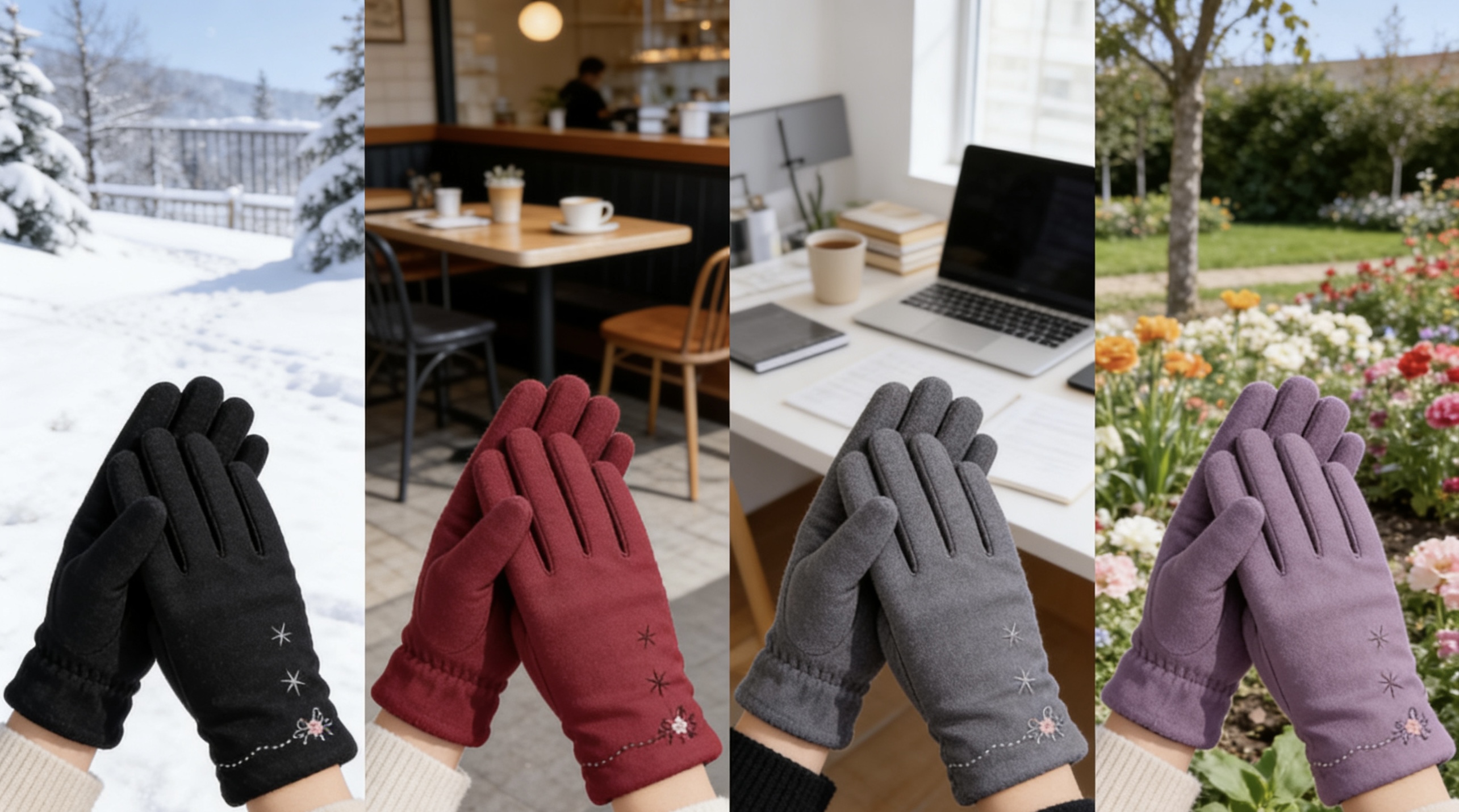 Creative heat-insulating gloves, outdoor adult skin gloves, cartoon design heat-resistant and warm gloves Application Scenario