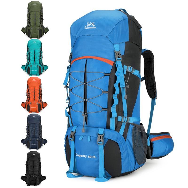 Large-capacity outdoor hiking bag, lightweight hiking backpack, casual backpack, camping and off-road backpack, 60+ 5-liter hiking bag details Picture