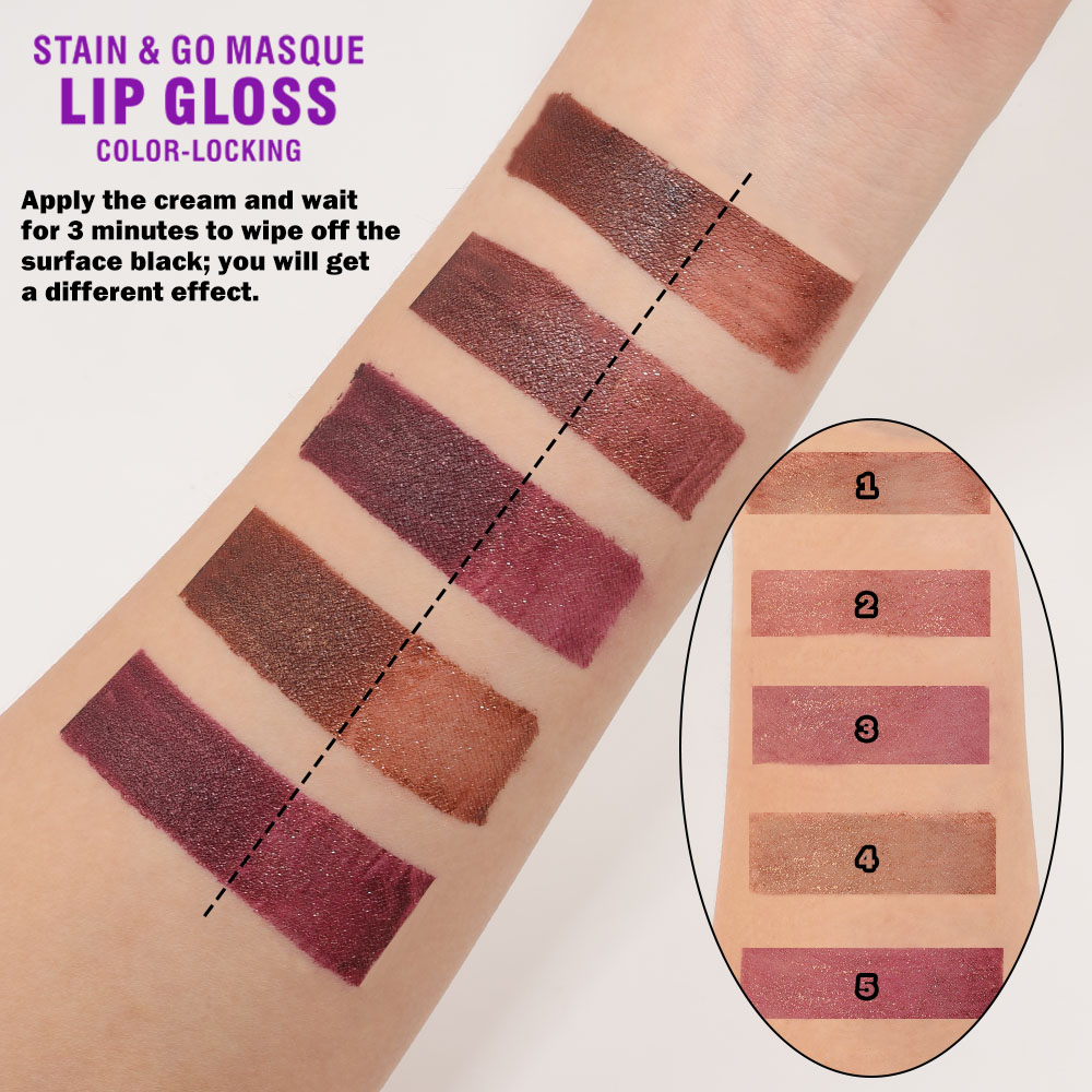 QICIY Lip gloss Lipstick 5-color lip tinting lip mask Cosmetics Makeup Waterproof and anti-smudging Item Picture