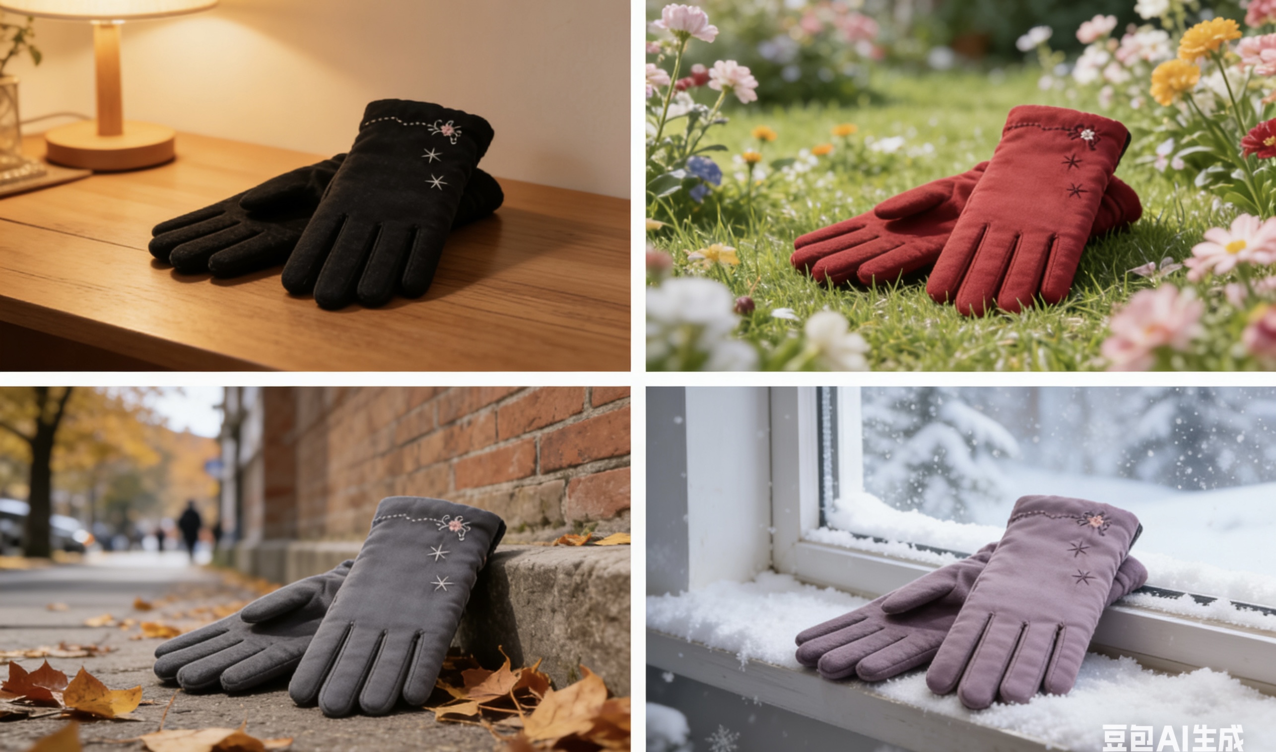 Creative heat-insulating gloves, outdoor adult skin gloves, cartoon design heat-resistant and warm gloves details Picture