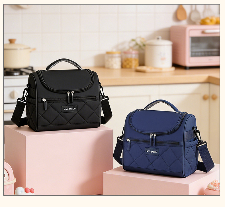 New cross-border large-capacity insulated bag for work, lunch box, ice bag, fashionable and simple single-shoulder insulated lunch box bag detail image 11