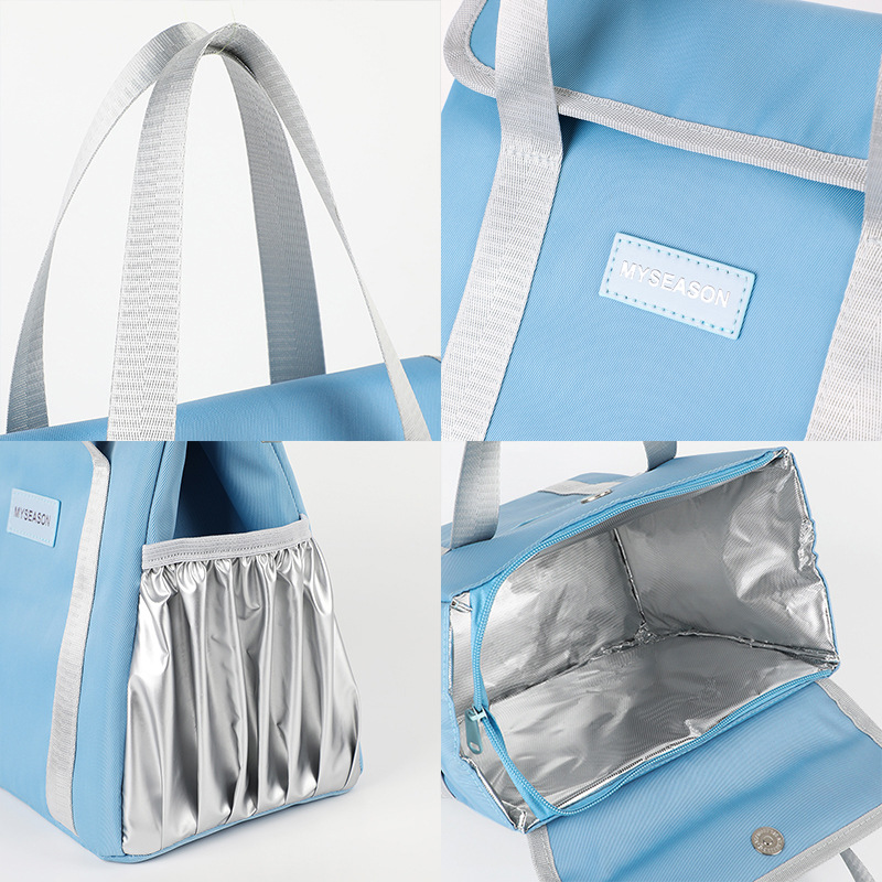 Casual women's hand-held bag 2026 New style Oxford fabric fashionable Korean version simple hand-held office insulated lunch box bag detail image 5