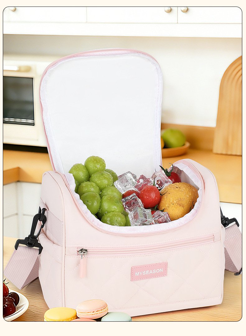 New cross-border large-capacity insulated bag for work, lunch box, ice bag, fashionable and simple single-shoulder insulated lunch box bag detail image 7