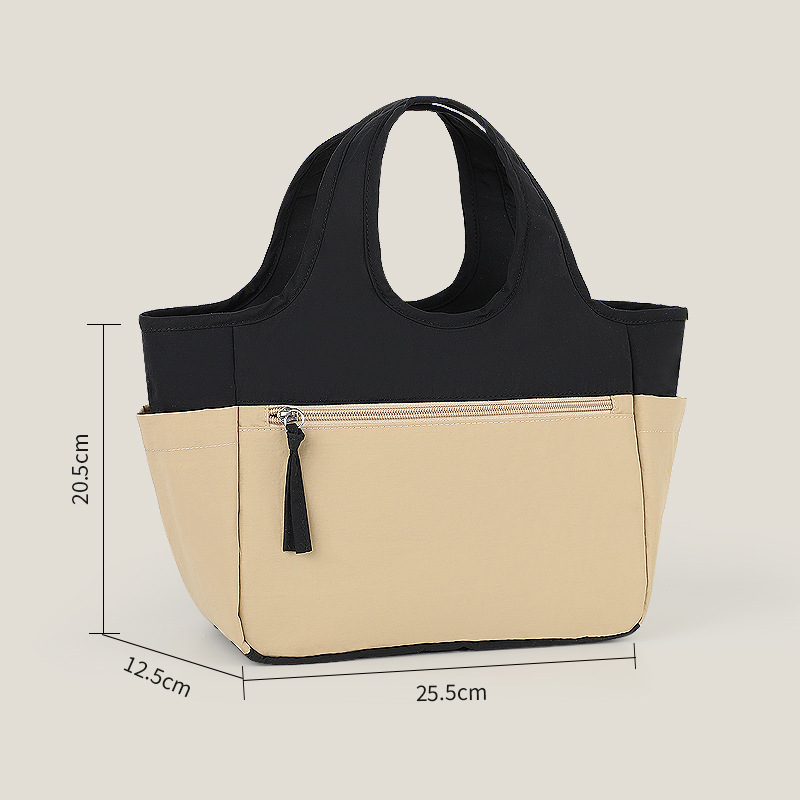 New color-blocked handbags, fashionable tote bags, large-capacity small bags for going out, storage bags, hand-carry bags, student travel detail image 18