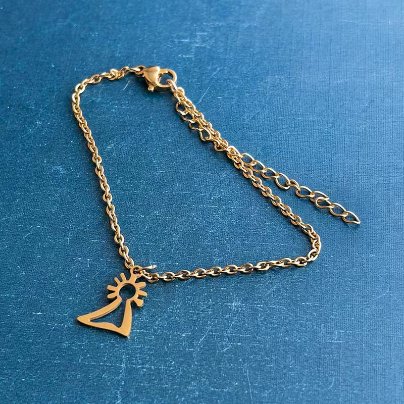 Cross-border foreign trade titanium steel stainless steel necklace pendant, women's fashion guardian angel DIY jewelry accessories, trendy and personalized detail image 7