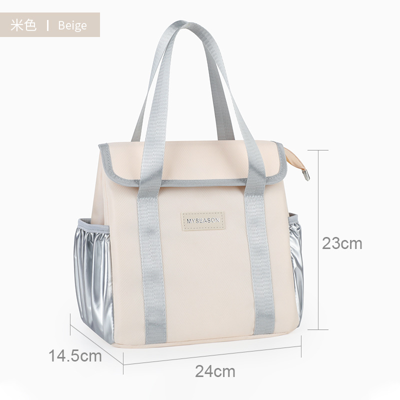 Casual women's hand-held bag 2026 New style Oxford fabric fashionable Korean version simple hand-held office insulated lunch box bag detail image 10