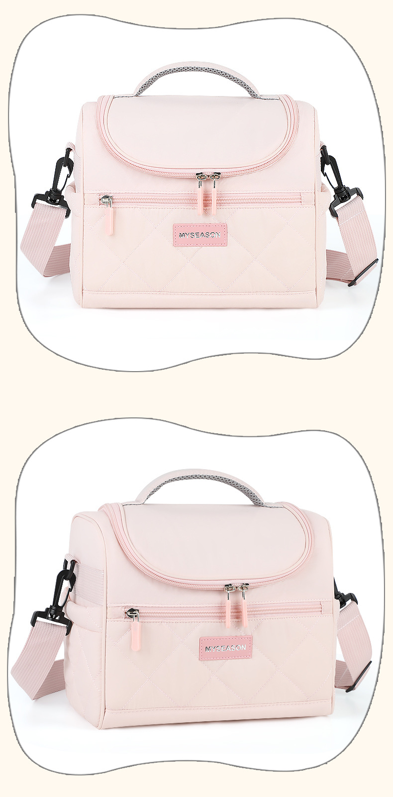 New cross-border large-capacity insulated bag for work, lunch box, ice bag, fashionable and simple single-shoulder insulated lunch box bag detail image 6