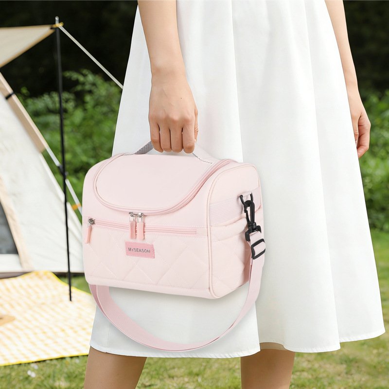 New cross-border large-capacity insulated bag for work, lunch box, ice bag, fashionable and simple single-shoulder insulated lunch box bag Specification image