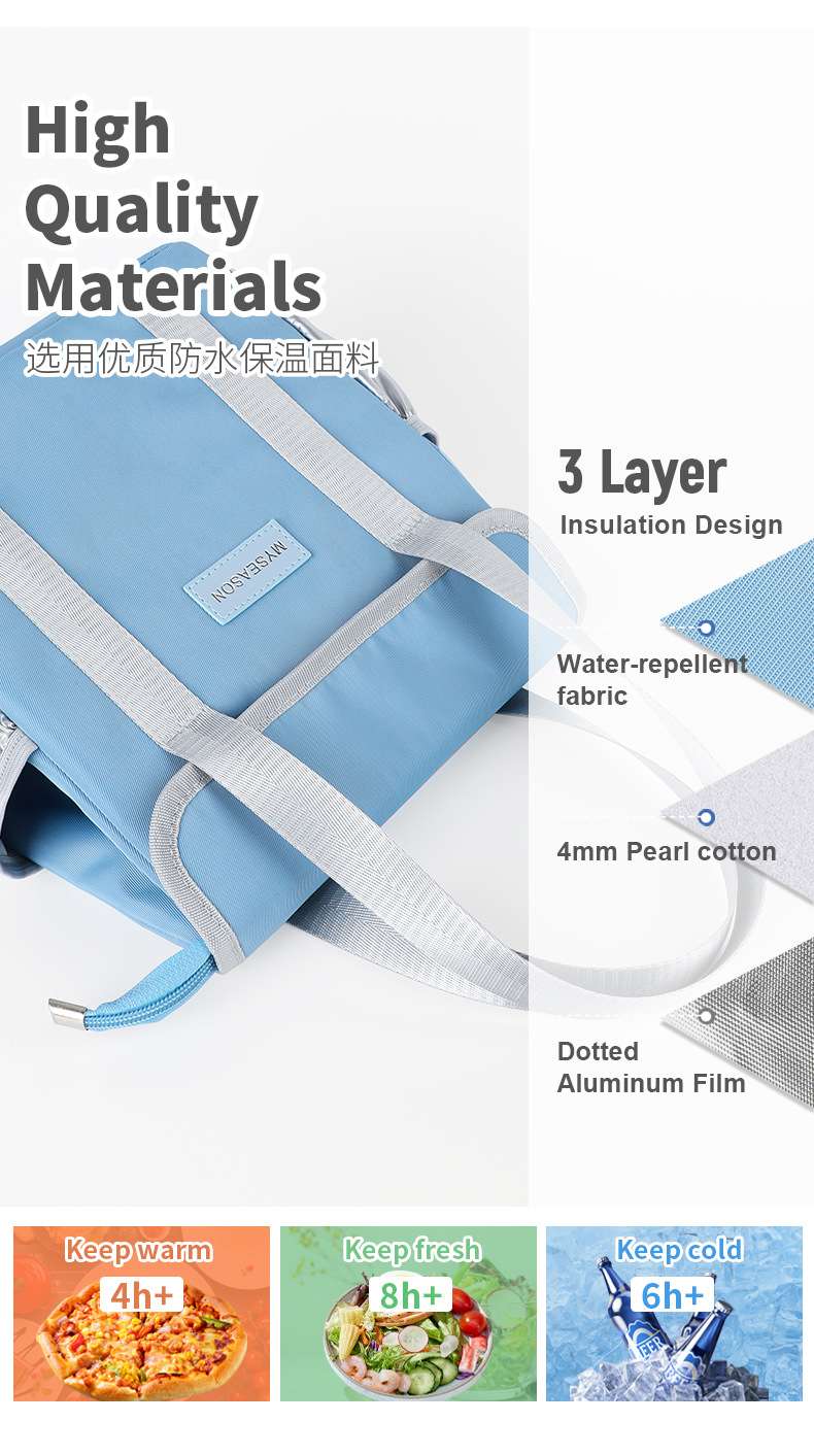 Casual women's hand-held bag 2026 New style Oxford fabric fashionable Korean version simple hand-held office insulated lunch box bag detail image 2
