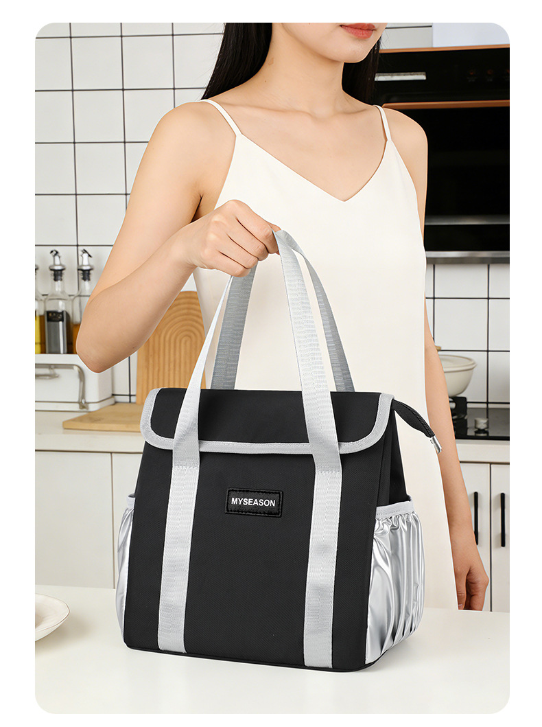 Casual women's hand-held bag 2026 New style Oxford fabric fashionable Korean version simple hand-held office insulated lunch box bag Specification image