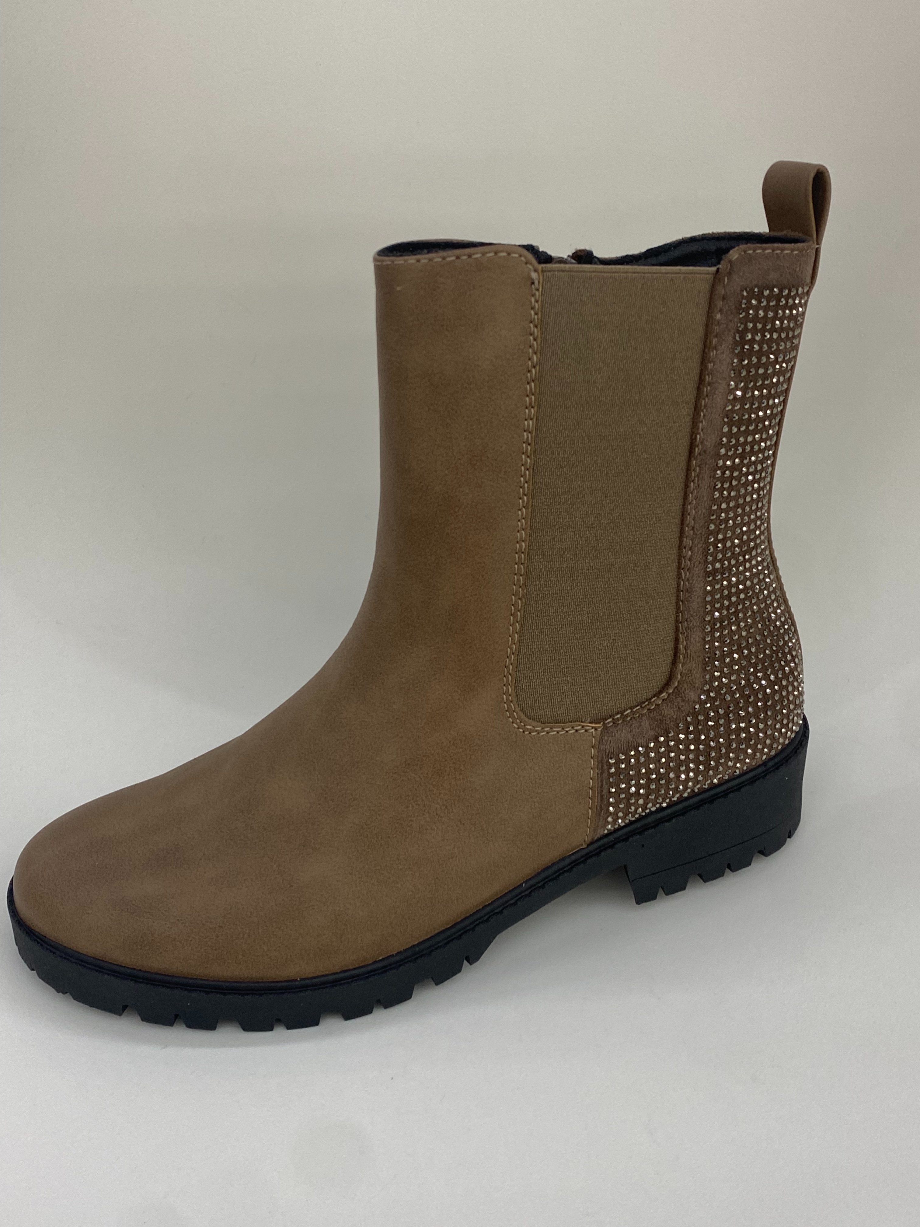 Brown Chelsea design women's shoes mid-waist knitted boots full figure