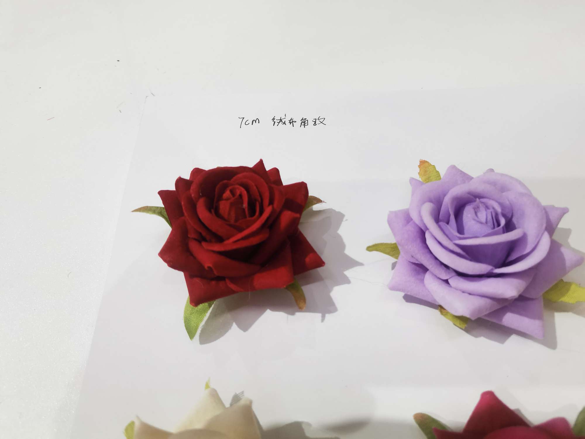 仿真绒布7cm小角玫  DIY设计花胸花饰品装饰花头详情图5