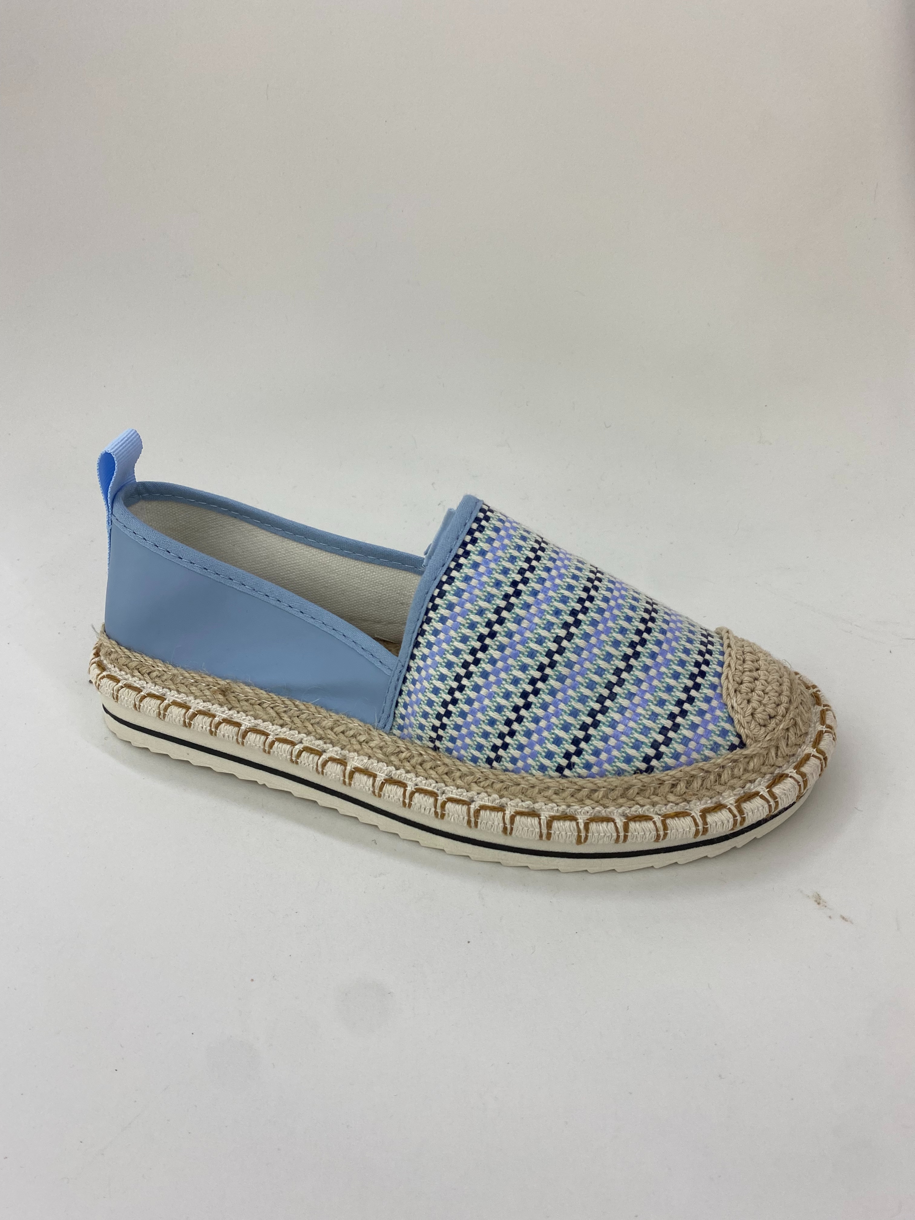 Blue woven pattern casual shoes are breathable, comfortable and versatile women's shoes full figure