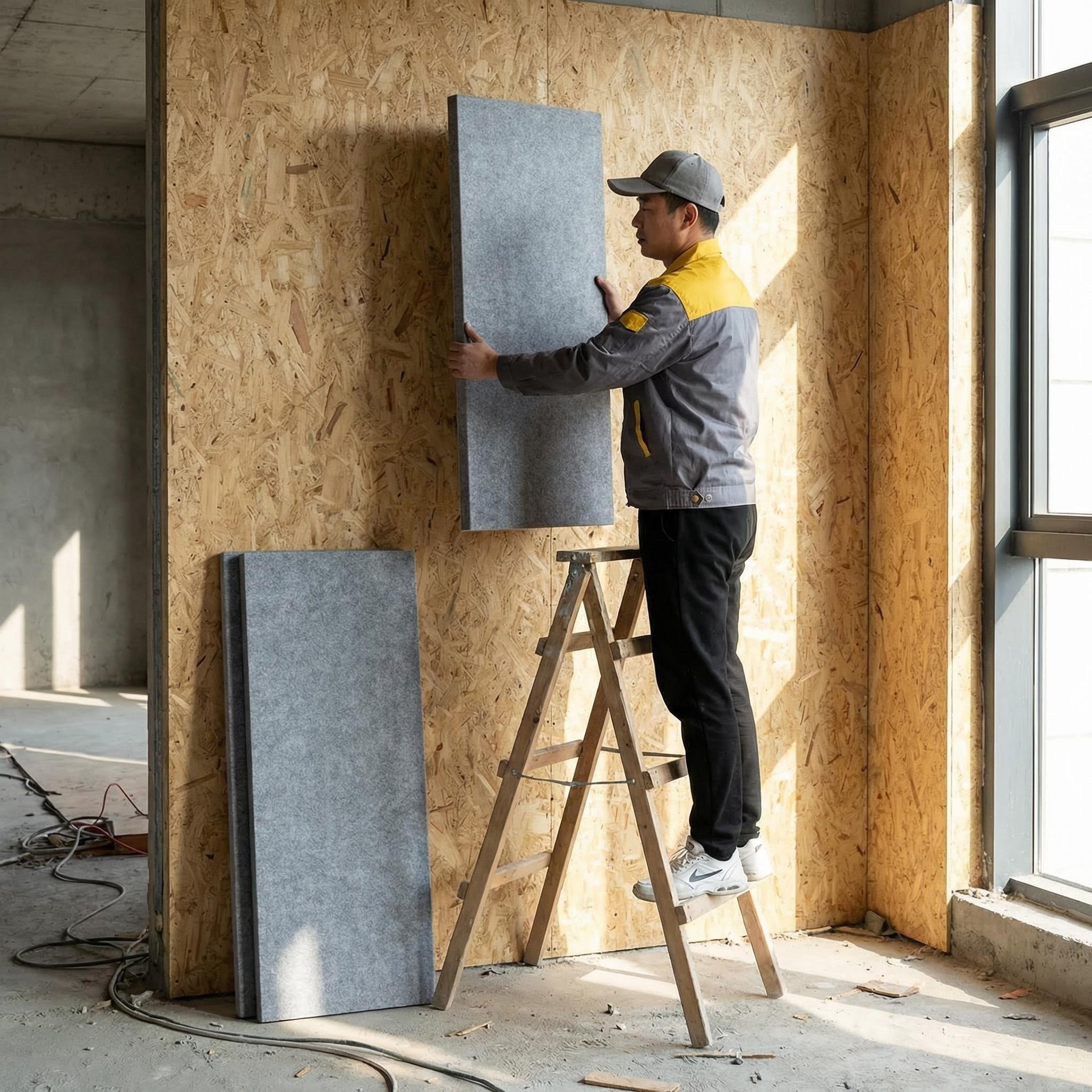 Polyester fiber sound-absorbing boards are available in multiple colors, flame-retardant and environmentally friendly sound-absorbing materials, sound-absorbing cotton wall panels and decorative panels Application Scenario