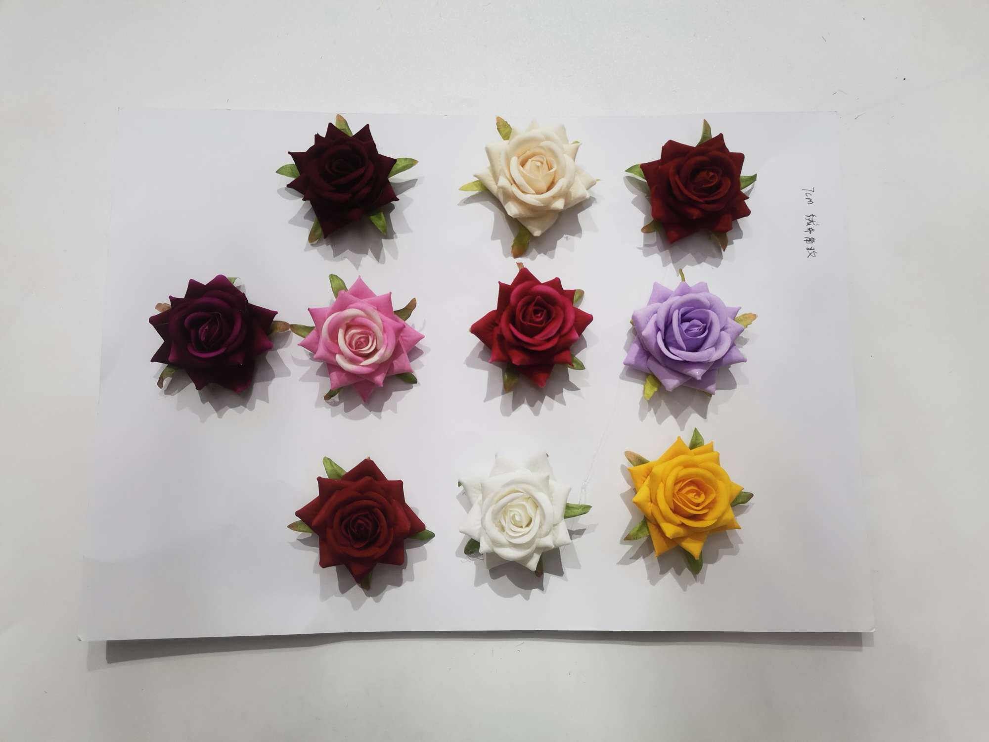 仿真绒布7cm小角玫  DIY设计花胸花饰品装饰花头产品图