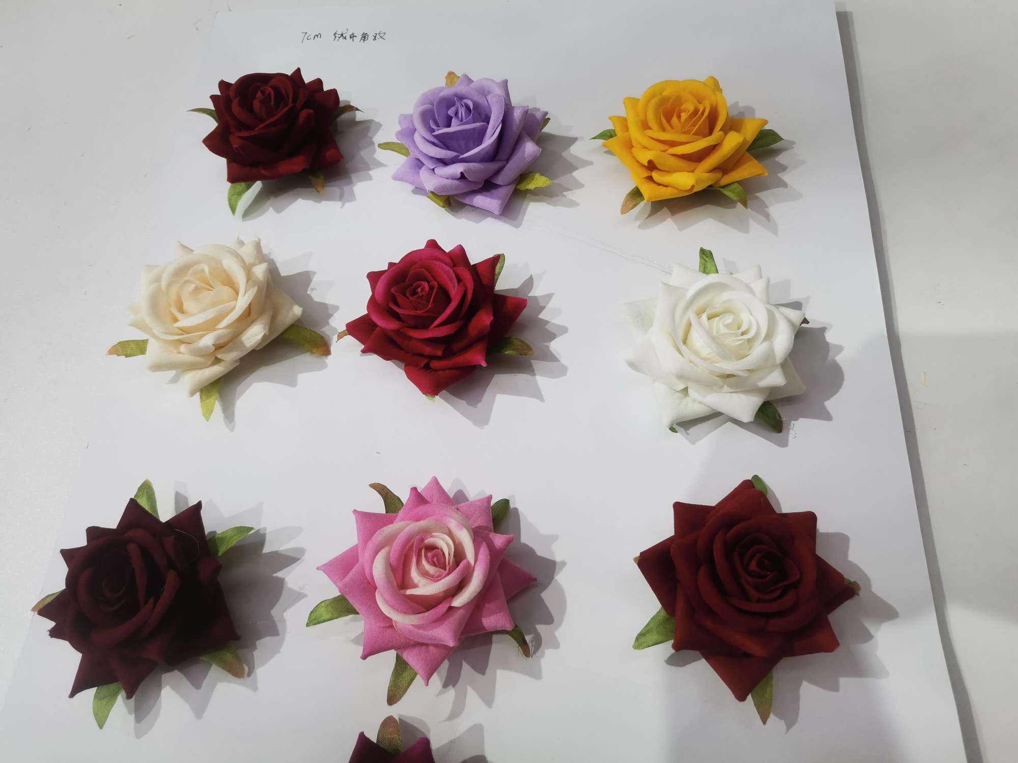 仿真绒布7cm小角玫  DIY设计花胸花饰品装饰花头详情图2