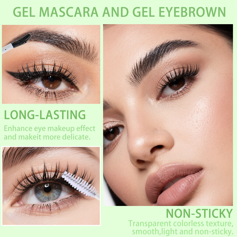 QICIY transparent mascara + eyebrow Gel two-in-one, curling and shaping, lustrous, waterproof and not heavy Item Picture