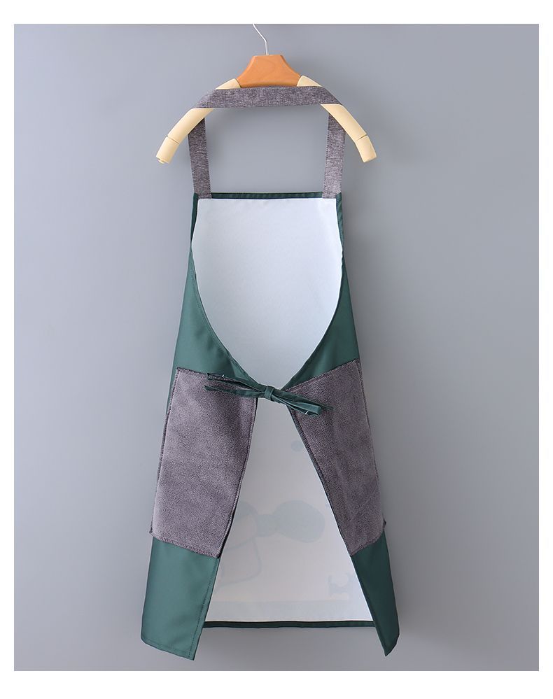A fresh and fashionable cartoon bear apron for home kitchen, waterproof and oil-proof, cute for cooking, can be used to wipe hands, and worn around the neck and waist pic 17