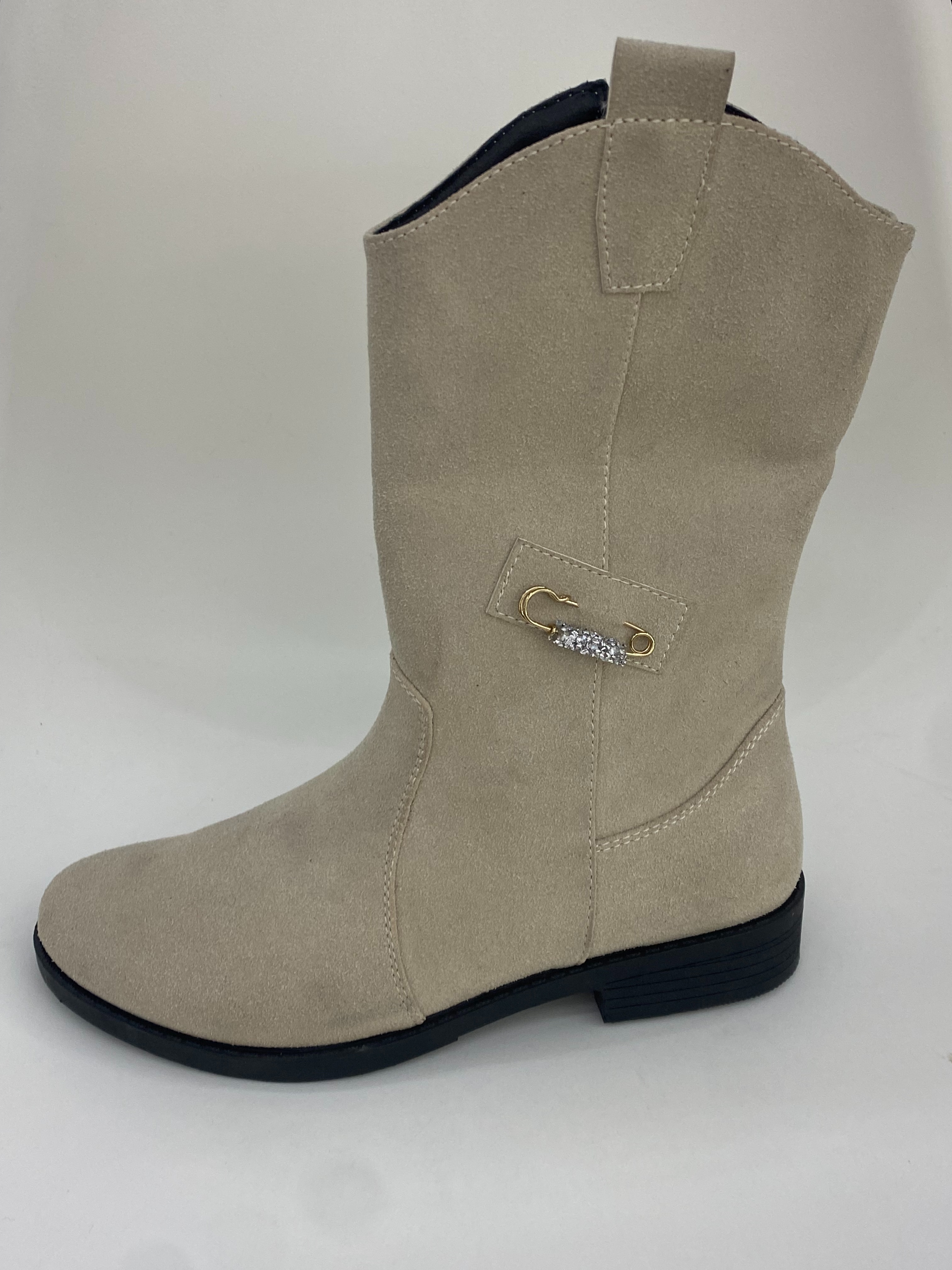 Cowhide western cowboy boots, slimming long boots, knee-length women's boots full figure