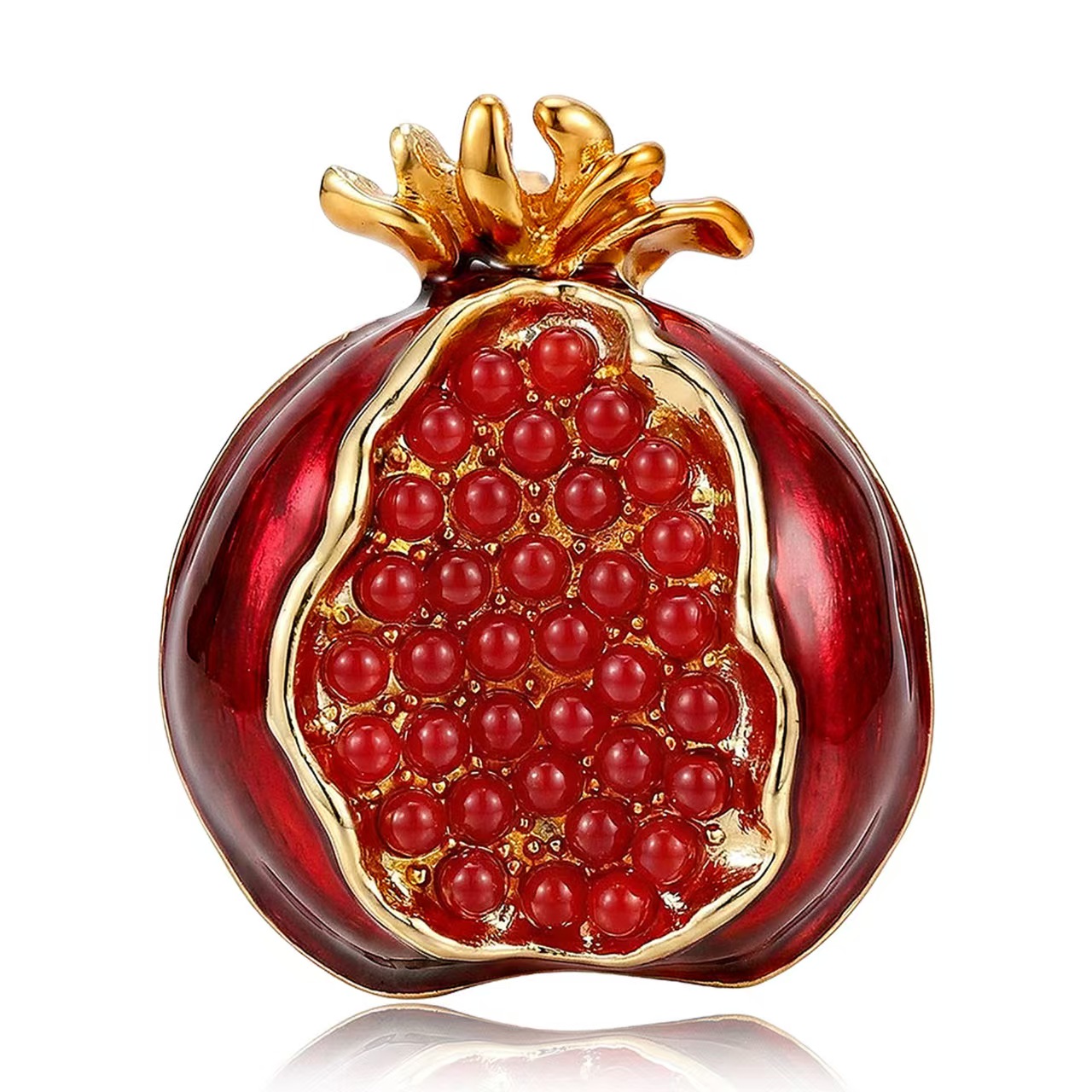 Hot-selling enamel oil drip, red diamond, red pearl, pomegranate brooch, overcoat, suit jacket, corsage factory direct sales, versatile Application Scenario