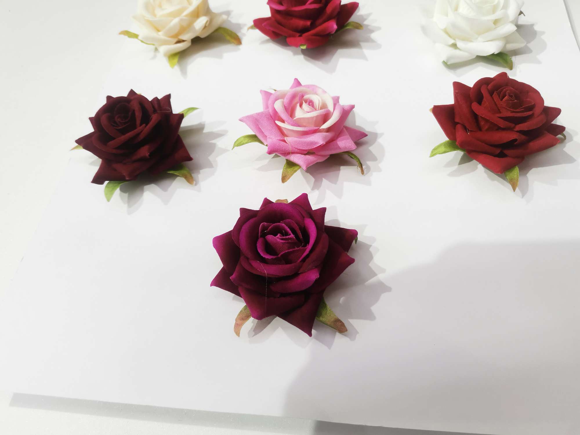 仿真绒布7cm小角玫  DIY设计花胸花饰品装饰花头详情图3