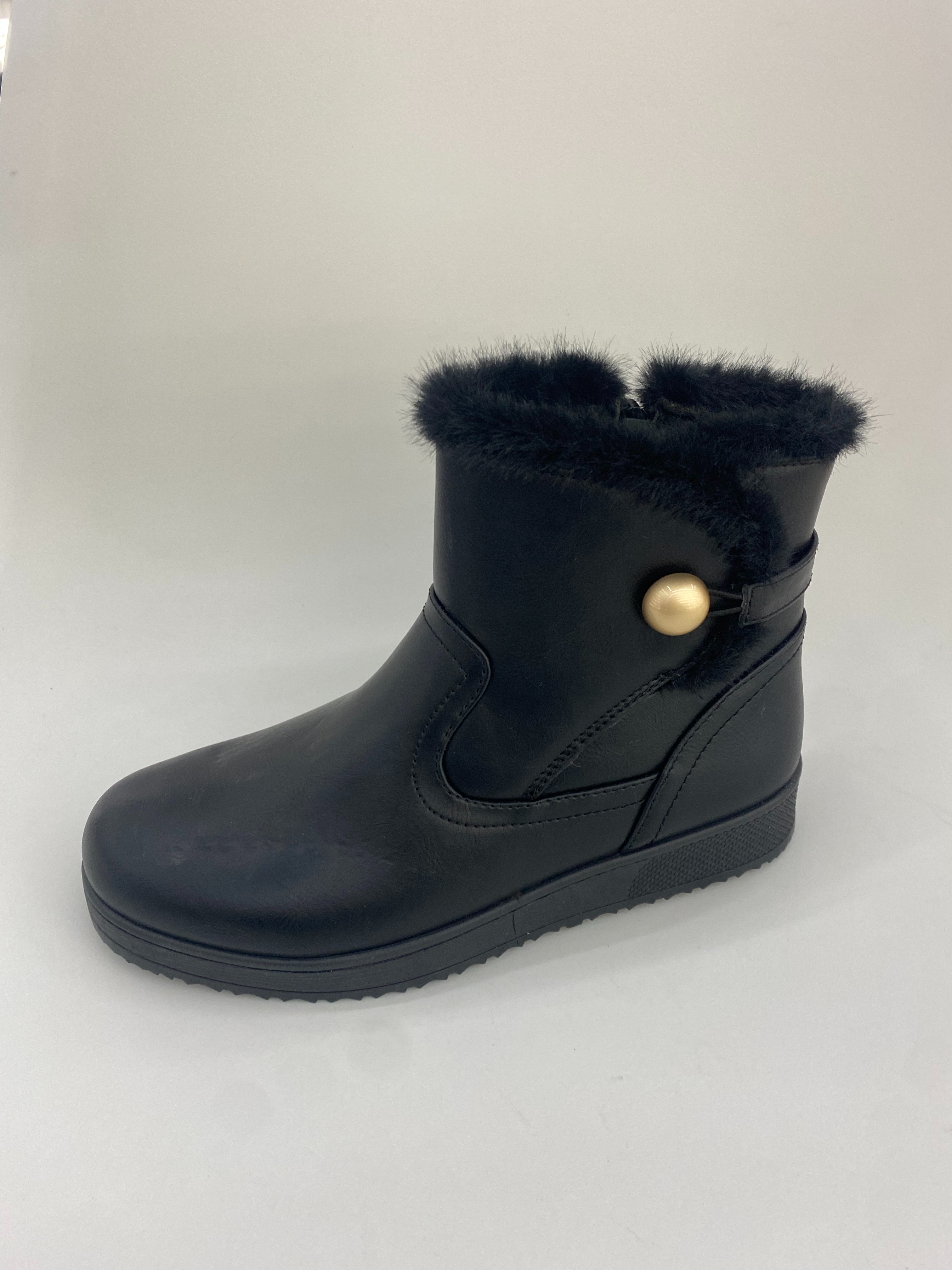 Black design women's knitted ankle boots, slimming and form-fitting, versatile women's boots full figure
