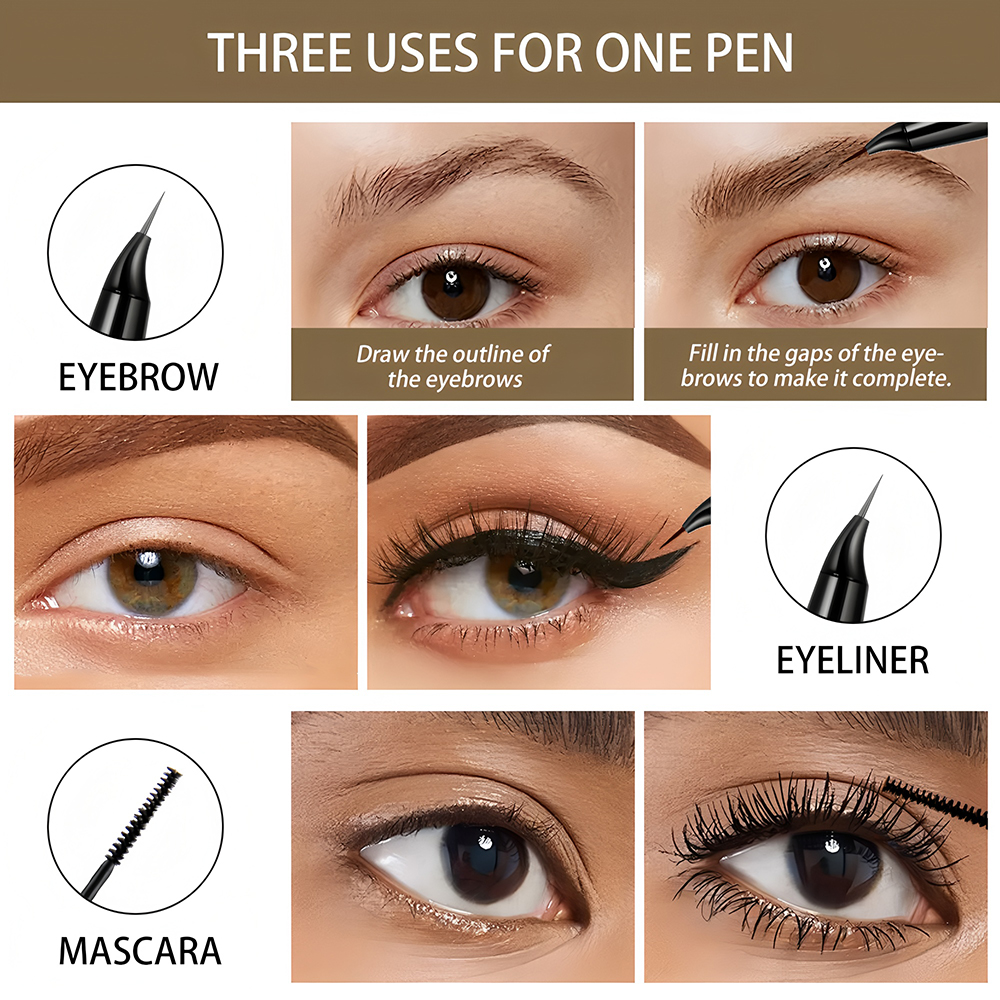 QICIY 5-color eyebrow pencil + eyeliner + mascara 3-in-1 Makeup set Application Scenario