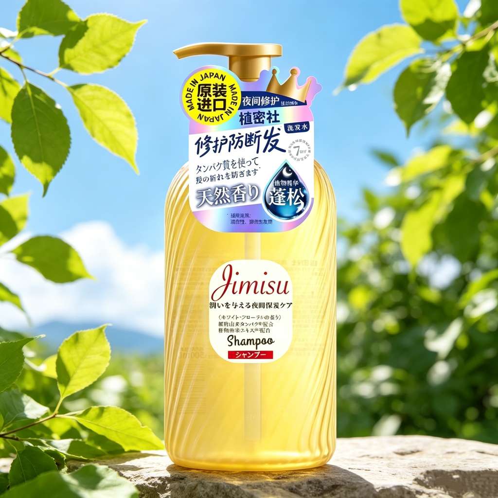 原装进口植密社夜间复合精华洗发水500ml   温和清洁  修复 控油防断发  强韧发根洗发水产品图