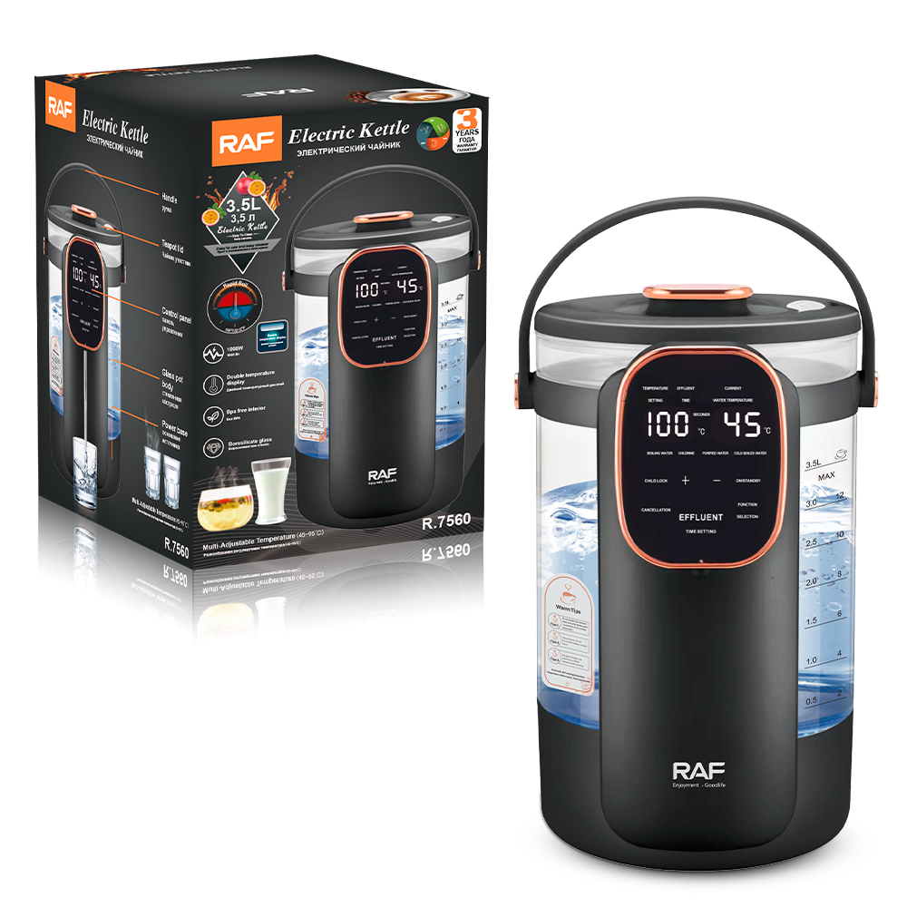 RAF European standard smart display electric kettle temperature control, heat preservation, rapid boiling kettle, dual temperature display pic 3