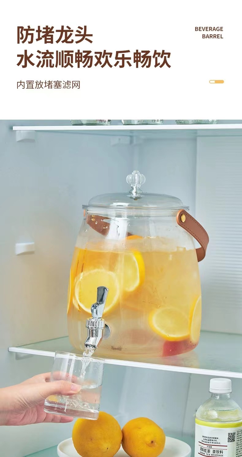 J210-5831冷水壶带龙头水具套装大容量家用凉水壶餐厅露营水果茶可乐饮料桶详情图8