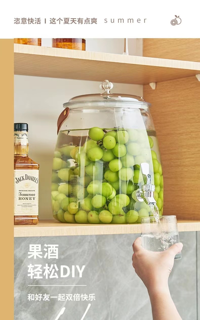 J210-5831冷水壶带龙头水具套装大容量家用凉水壶餐厅露营水果茶可乐饮料桶详情图9