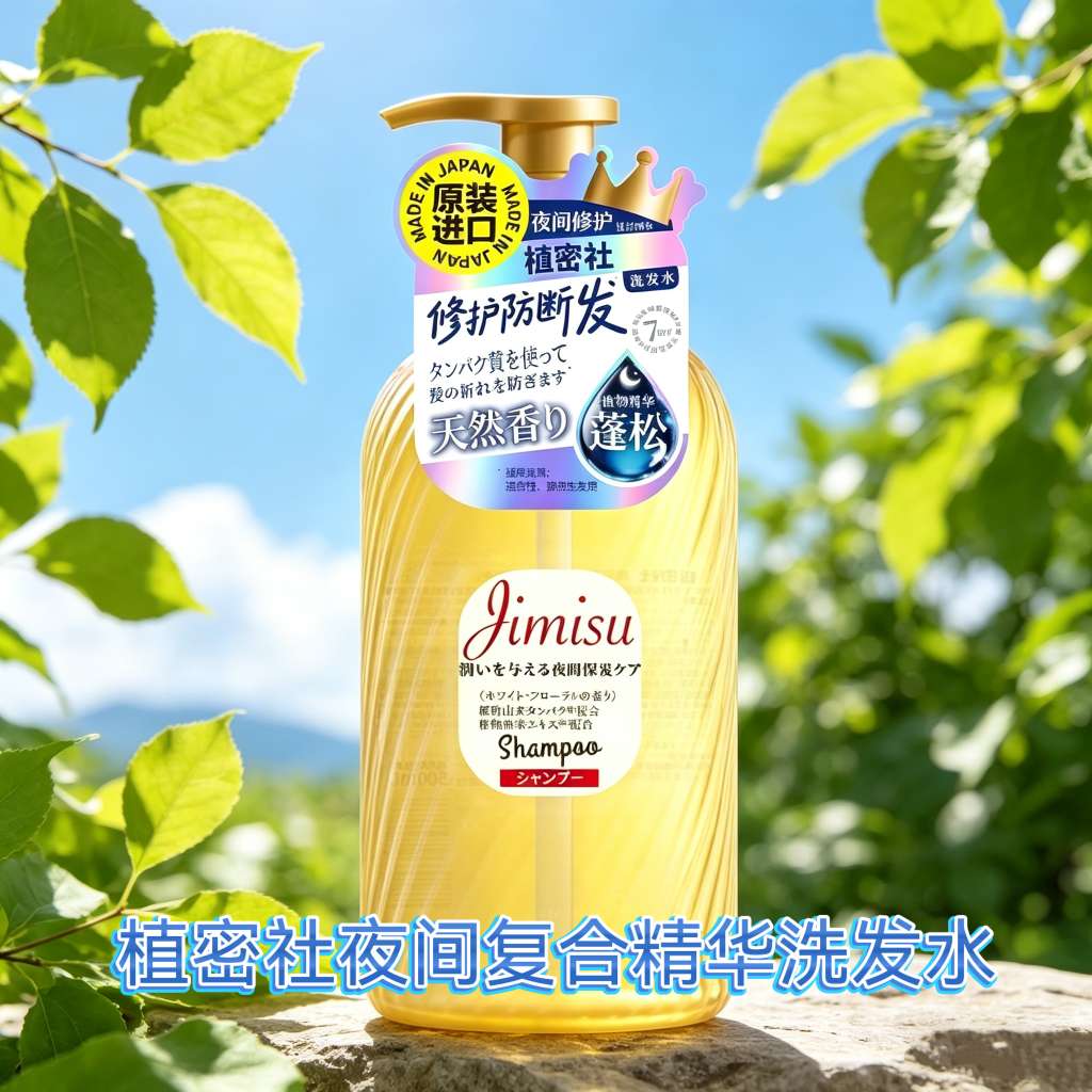 原装进口植密社夜间复合精华洗发水500ml   温和清洁  修复 控油防断发  强韧发根洗发水
