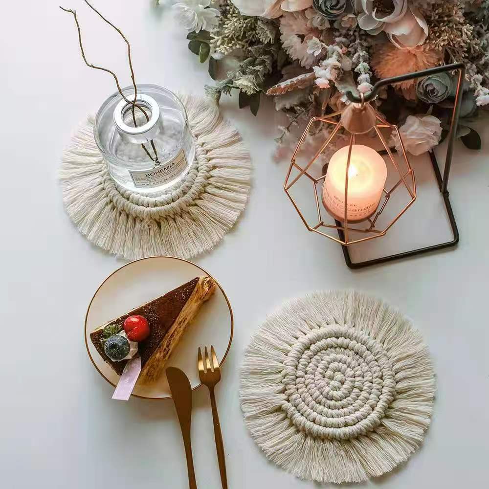 Bohemian woven placemats, heat-insulating and eco-friendly coasters, table MATS, homestay decorative table MATS, home decoration gifts