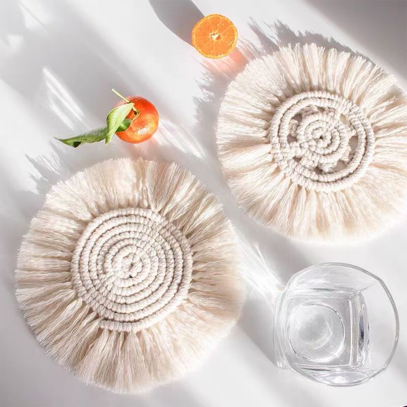 Bohemian woven placemats, heat-insulating and eco-friendly coasters, table MATS, homestay decorative table MATS, home decoration gifts details Picture