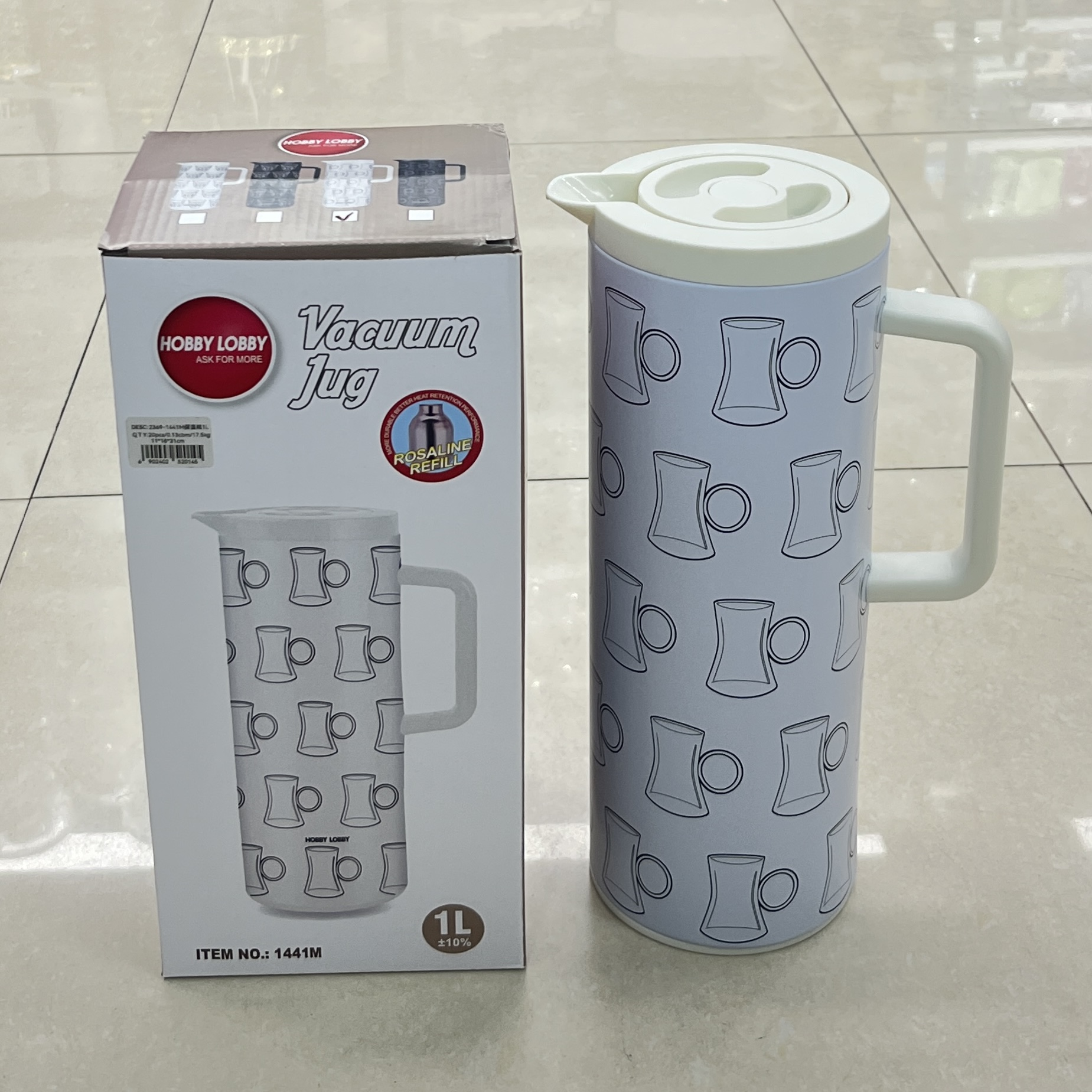 Fresh and simple cup pattern thermos flask, 1L large capacity thermos flask, home, office and guest thermos flask Application Scenario