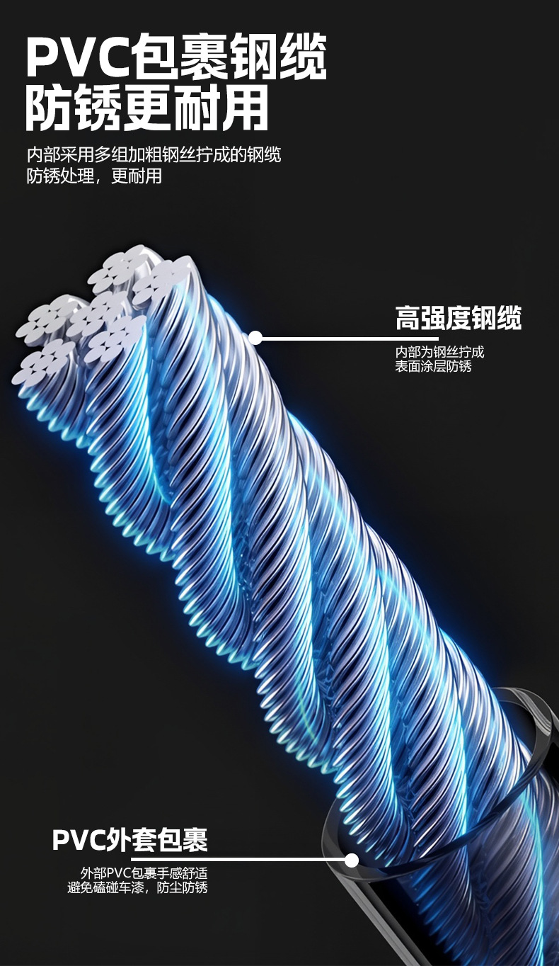 BG-6225电动自行车五位密码锁山地单车钢缆锁骑行钢丝锁摩托车钢圈锁详情5