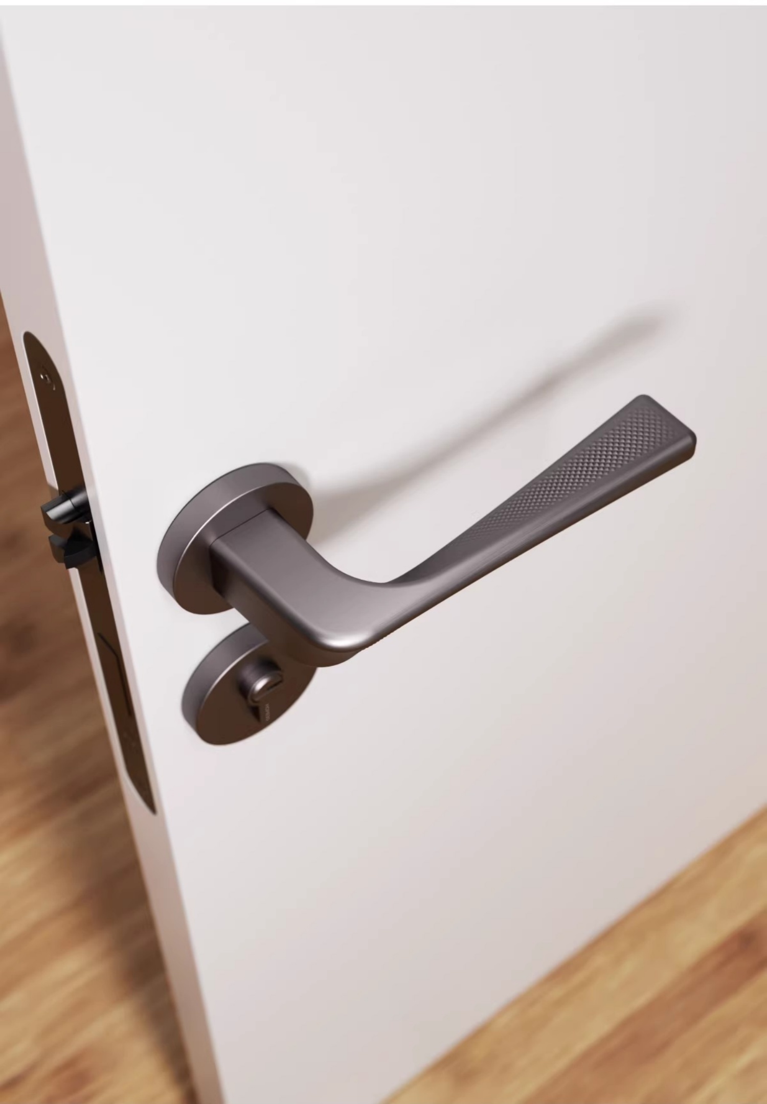 Haobao indoor silent door lock, bedroom magnetic lock, room household door handle, split double door, wooden door lock, gold color pic 7