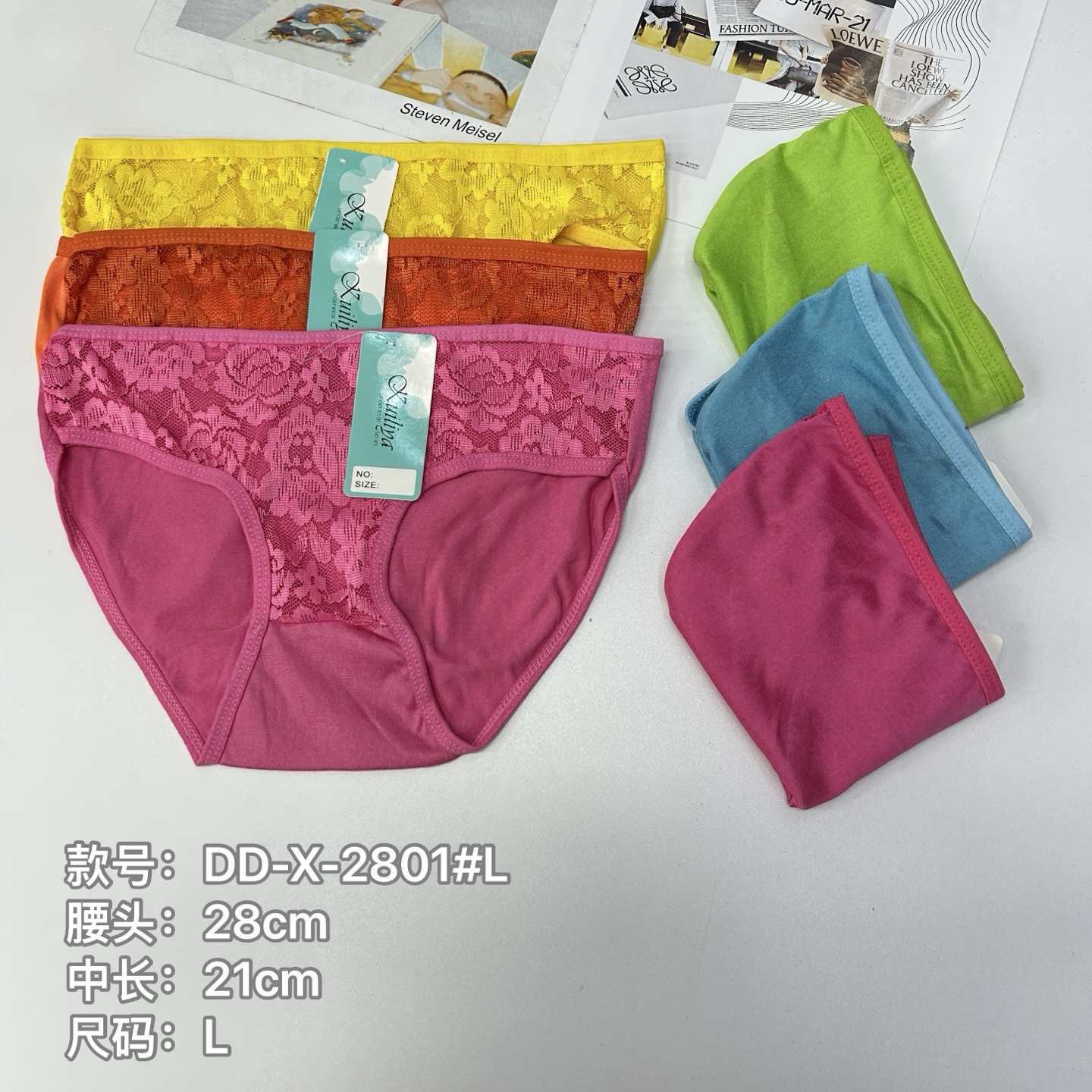 DD-X-2801 #L mixed-color women's underwear, women's hollowed-out triangle pants, popular women's underwear in Africa and South America, sexy underwear QNI full figure