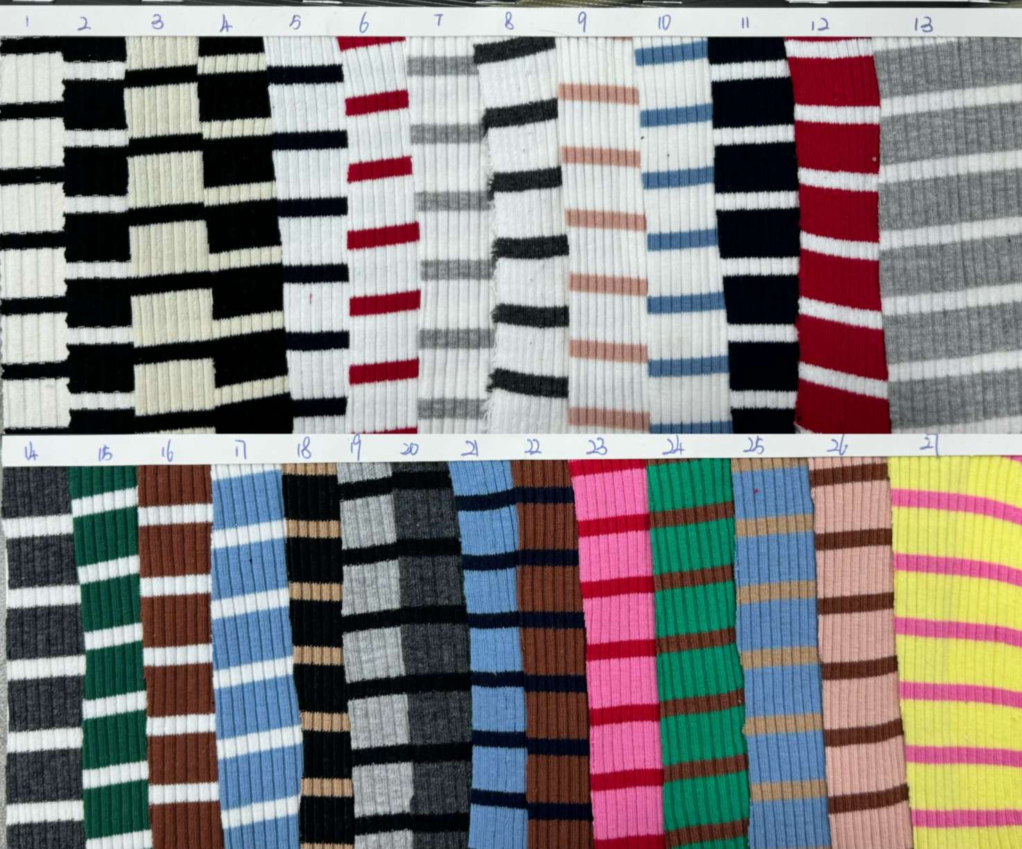 Jacquard woven interlaced jacquard 2*2 3*4 1*1 ribbed, plain ribbed, horizontal ribbed, pure cotton, all cotton details Picture