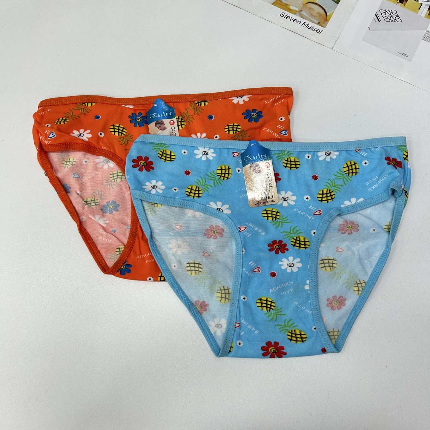 DD-8430#L mixed-color women's Underwear, Women's printed women's briefs, milk silk underwear, best-selling underwear in Africa and South America, underwear, sexy underwear, QNI Specification drawing