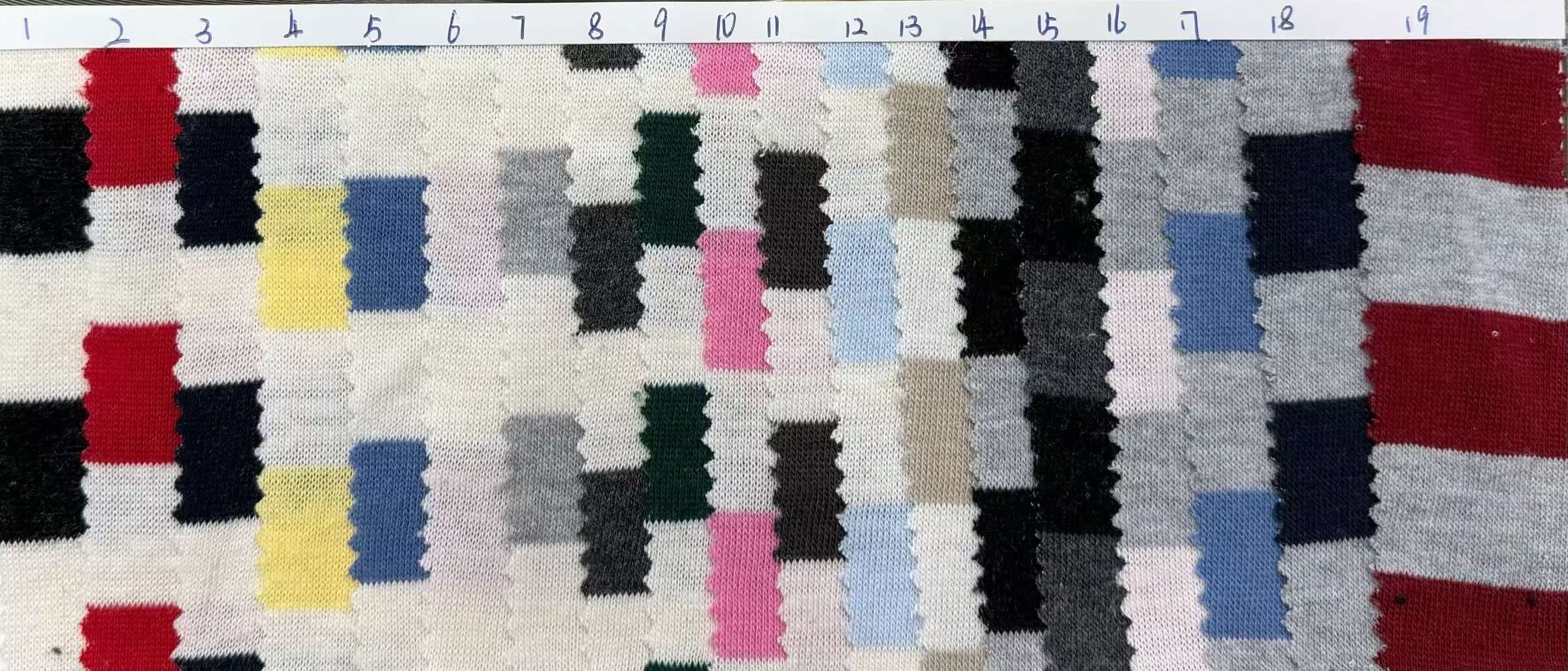 Jacquard woven interlaced jacquard 2*2 3*4 1*1 ribbed, plain ribbed, horizontal ribbed, pure cotton, all cotton Specification image