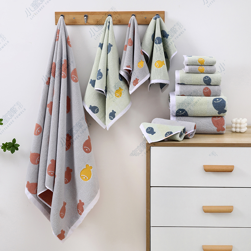 Toalla de baño nueva toalla de baño regalo categoría A 32 hilos jacquard 100% algodón pelaje desbordado small bee toalla 007 Application Scenario