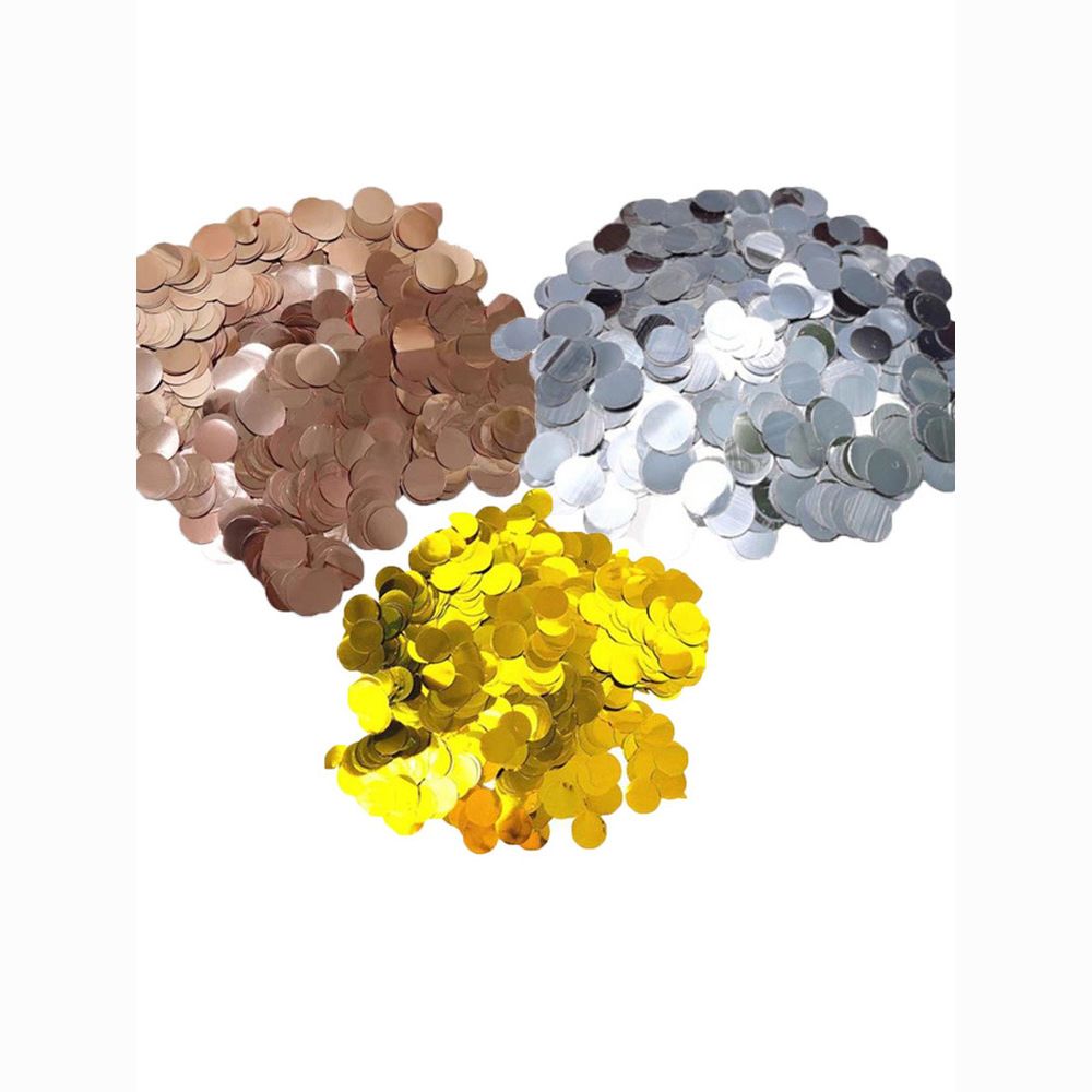 Latex balloons, 1.5cm round, filled with sequins, transparent bouncy balls, filled in gold and silver, 500 grams per pack
