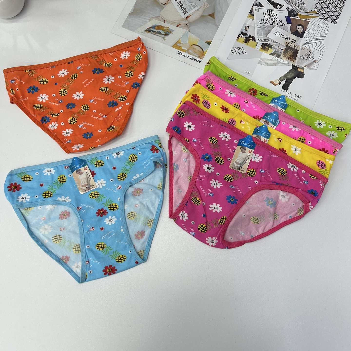 DD-8430#L mixed-color women's Underwear, Women's printed women's briefs, milk silk underwear, best-selling underwear in Africa and South America, underwear, sexy underwear, QNI details Picture