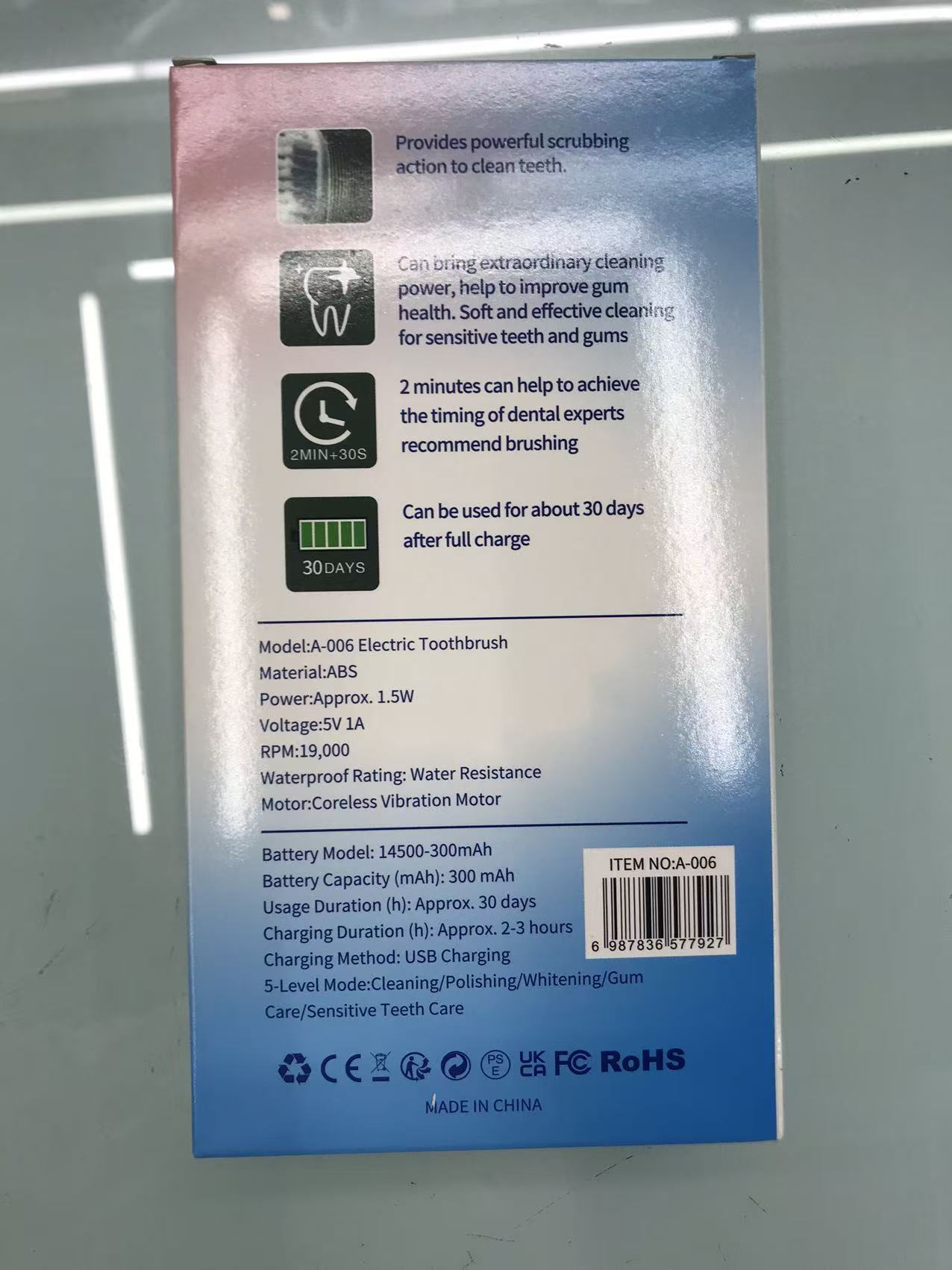360 grados de carga inalámbrica plegable cepillo de dientes eléctrico cross border ecommerce box set Item Picture
